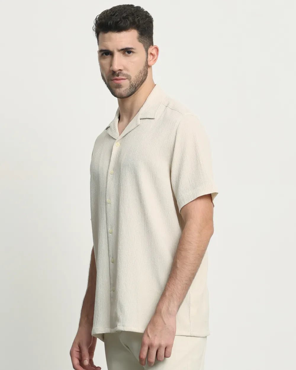 Image of Solid Popcorn with Cotton Half Sleeve Shirt - South India Shopping Mall