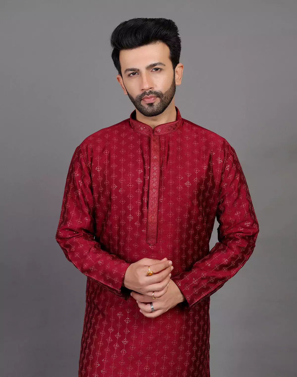 Image of Stylish All Over Sequence Work Maroon Party Wear Kurta Set - South India Shopping Mall