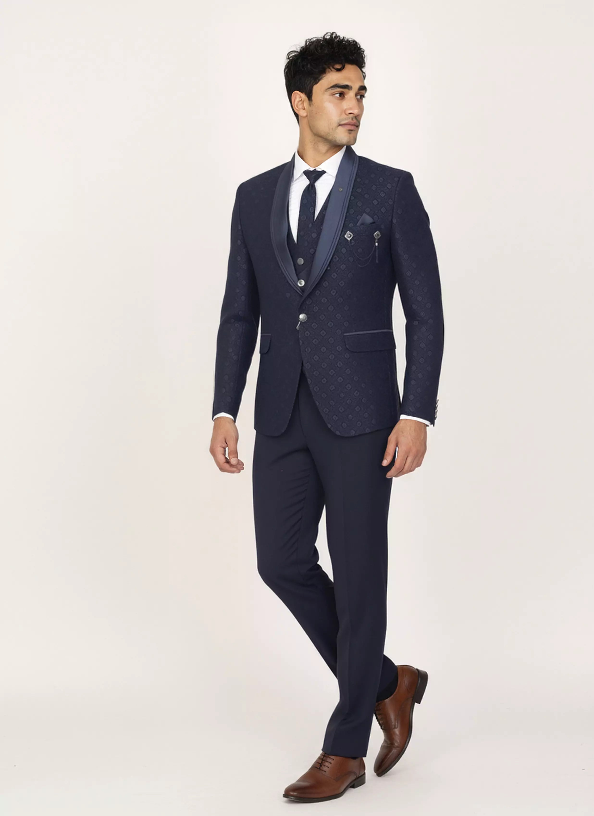 Jacquard Self Design Classy Designer Suit for Men