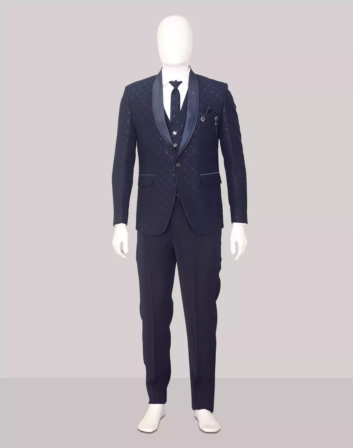 Image of Jacquard Self Design Classy Designer Suit for Men
