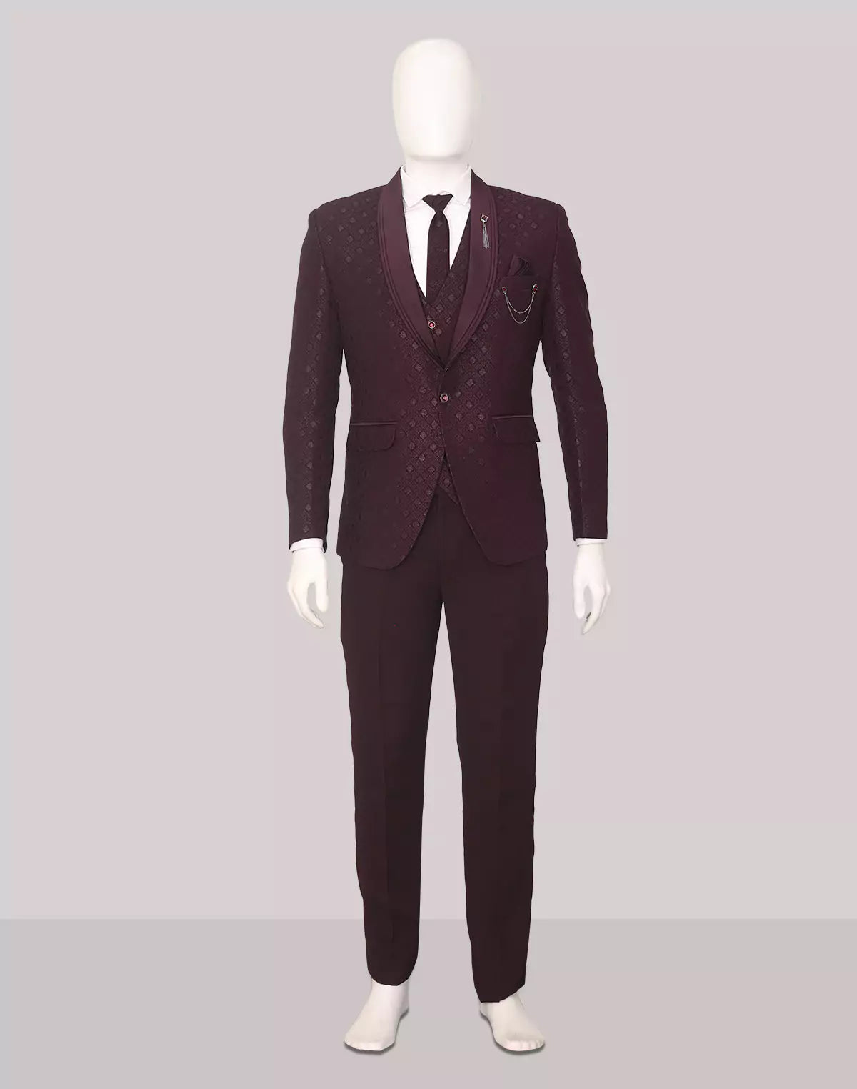 Image of Jacquard Self Design Classy Designer Suit for Men