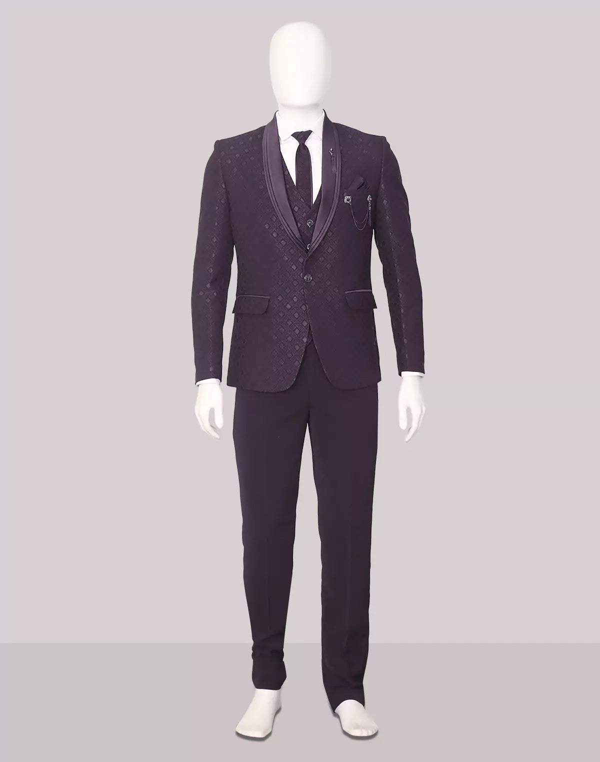 Jacquard Self Design Classy Designer Suit for Men