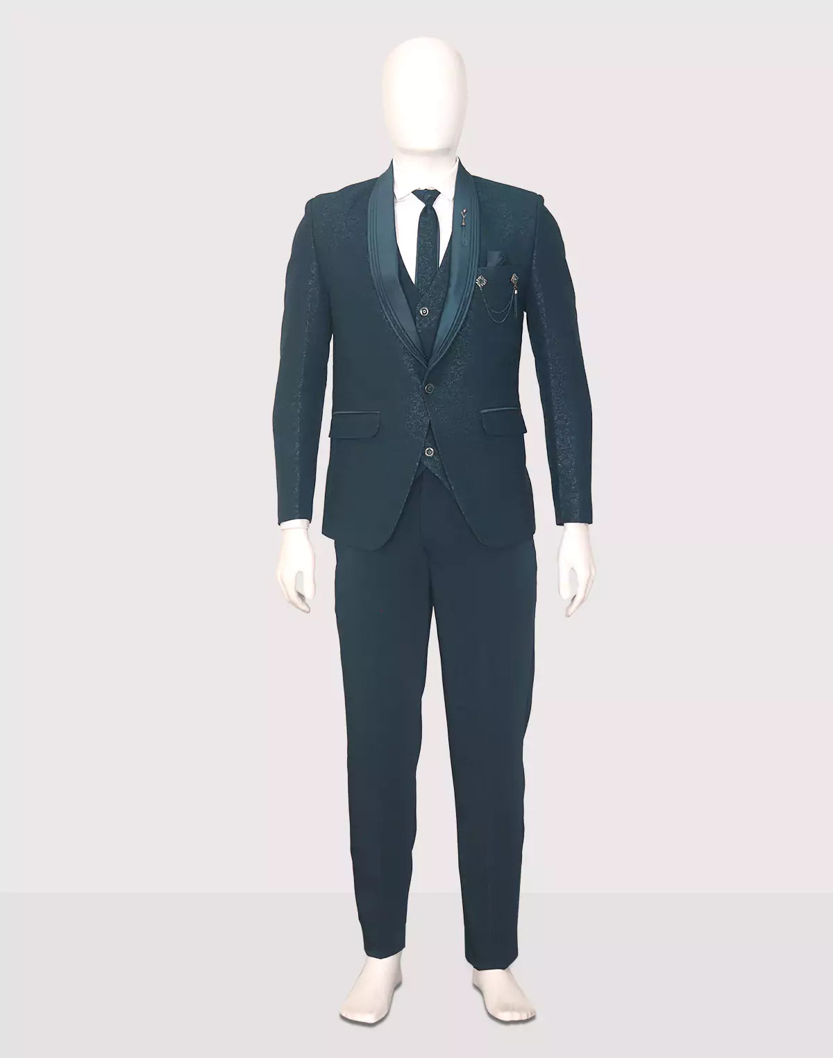 Self Floral Patterned Jacquard Designer Suit