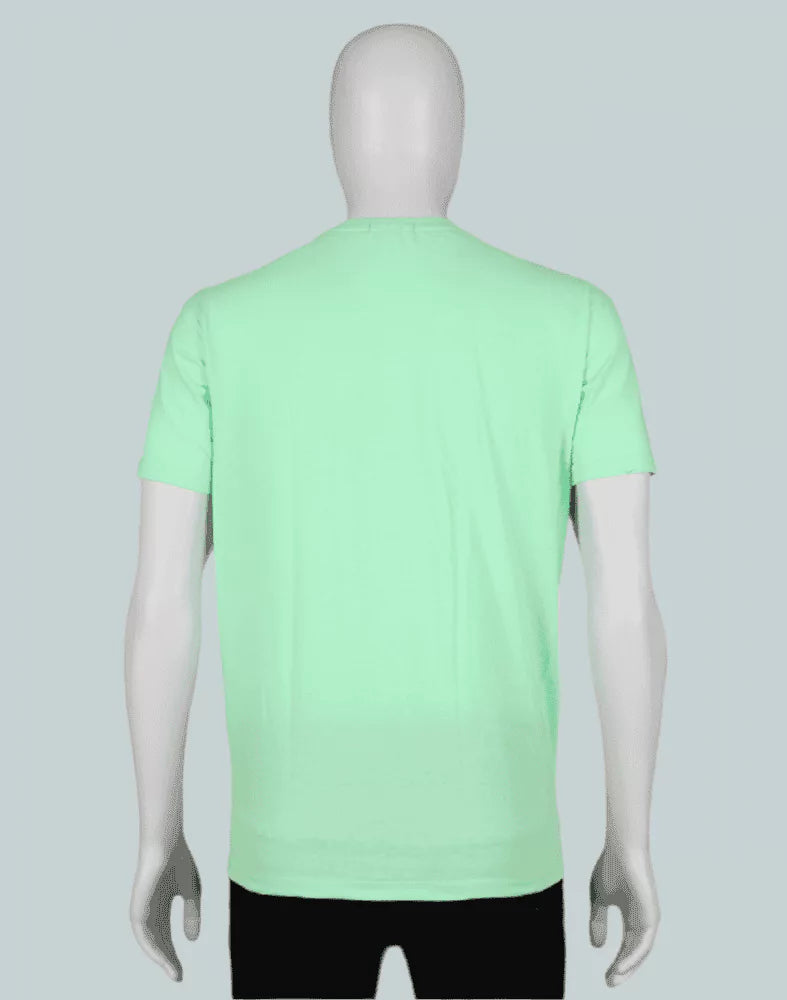 Image of Light Green Plain Cotton Men T-Shirt