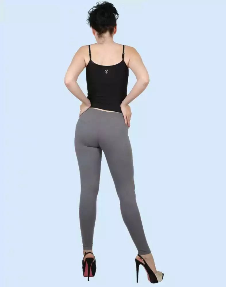 Image of Twin Birds Anthrazite Grey Cotton Lycra Pencil Cut Women Legging - South India Shopping Mall