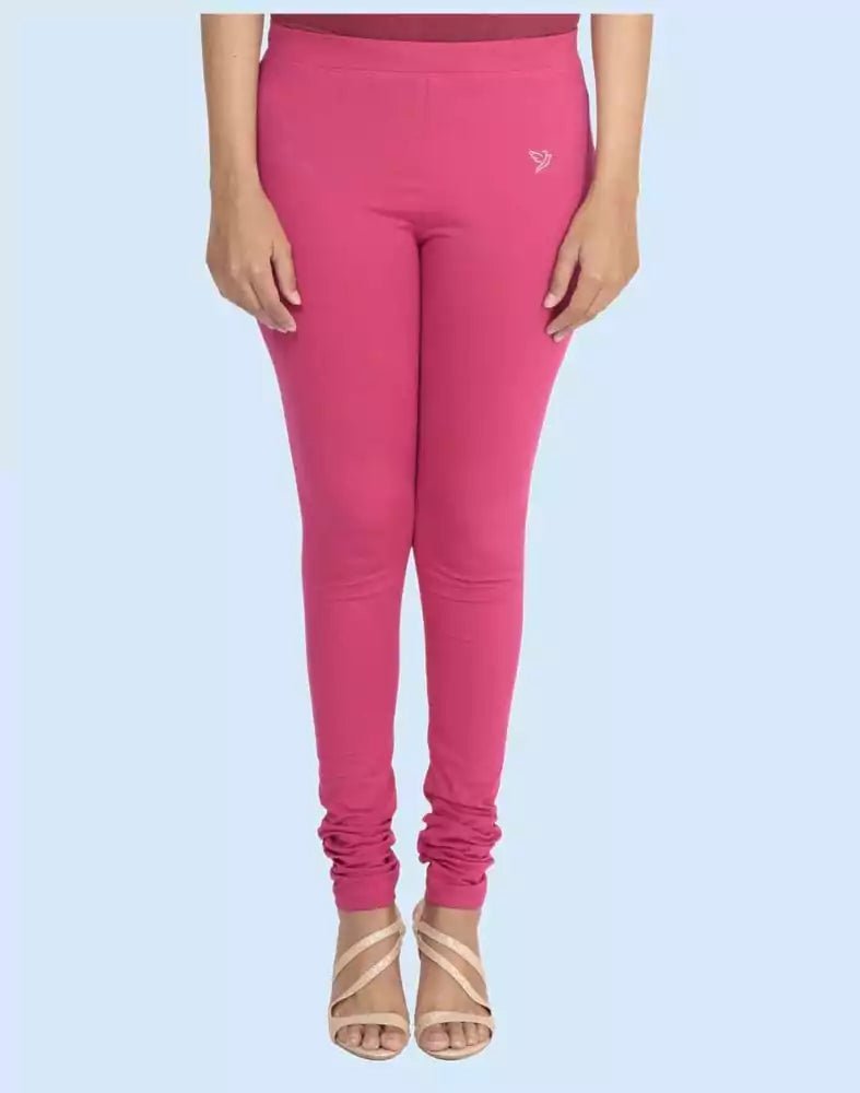 Image of Twin Birds Bubble Gum Cotton Lycra Pencil Cut Women Legging - South India Shopping Mall