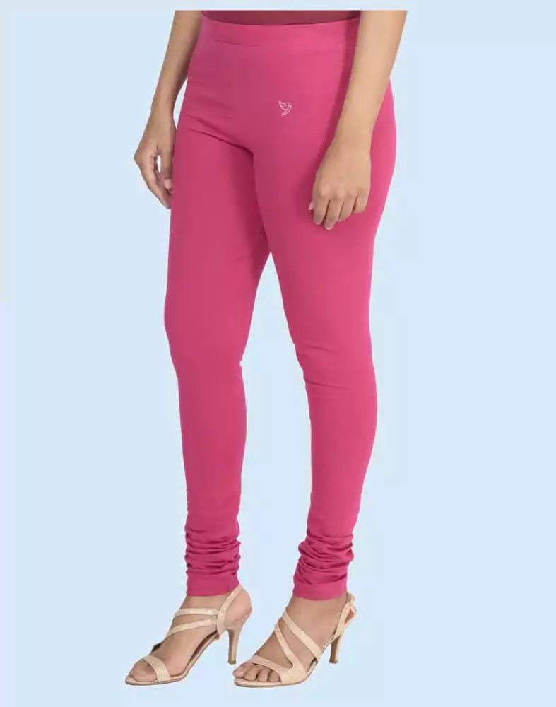 Image of Twin Birds Bubble Gum Cotton Lycra Pencil Cut Women Legging - South India Shopping Mall
