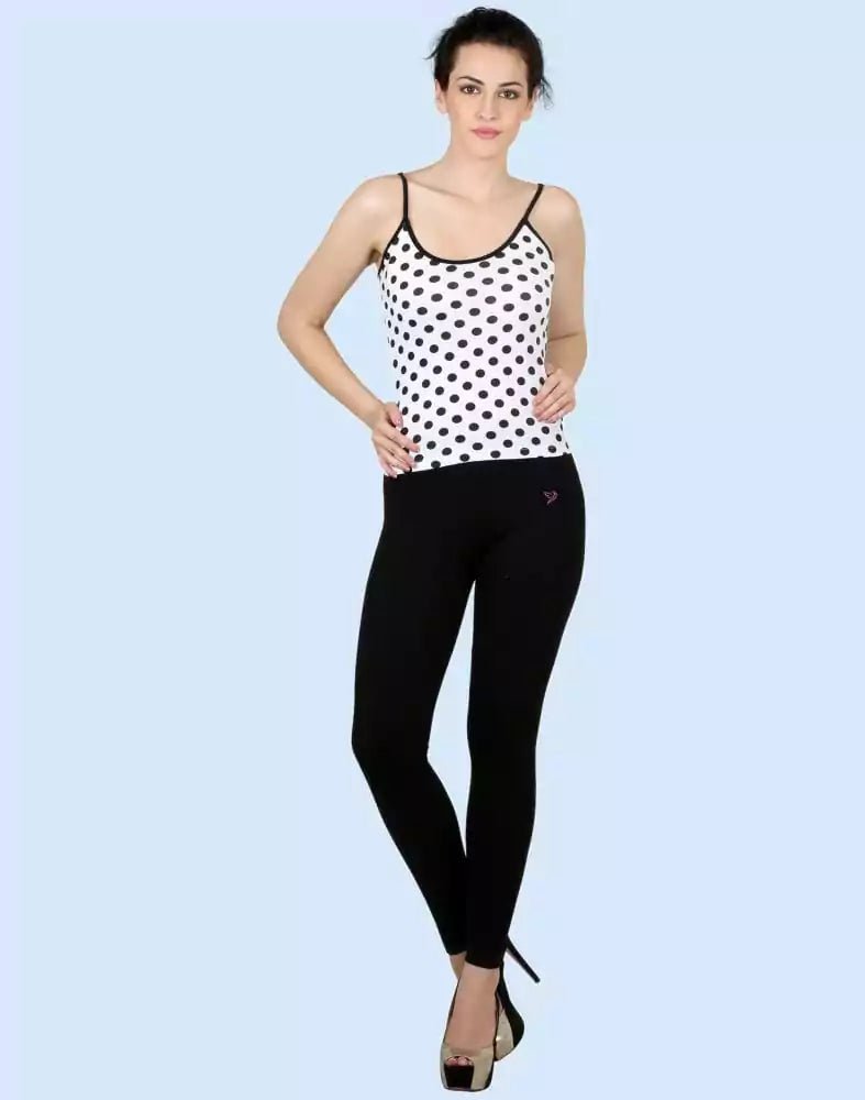 Twin Birds Carbon Black Cotton Lycra Pencil Cut Women Legging - South India Shopping Mall