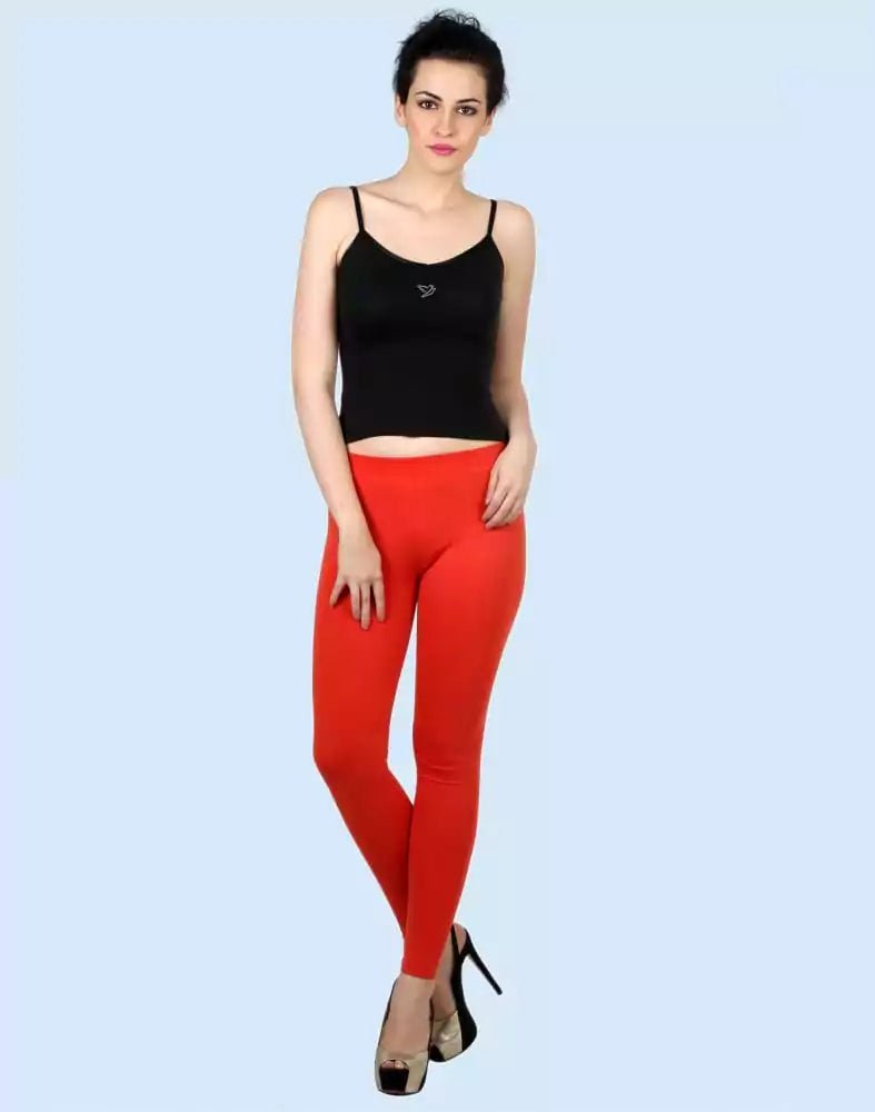 Image of Twin Birds Coral Flame Cotton Lycra Pencil Cut Women Legging - South India Shopping Mall