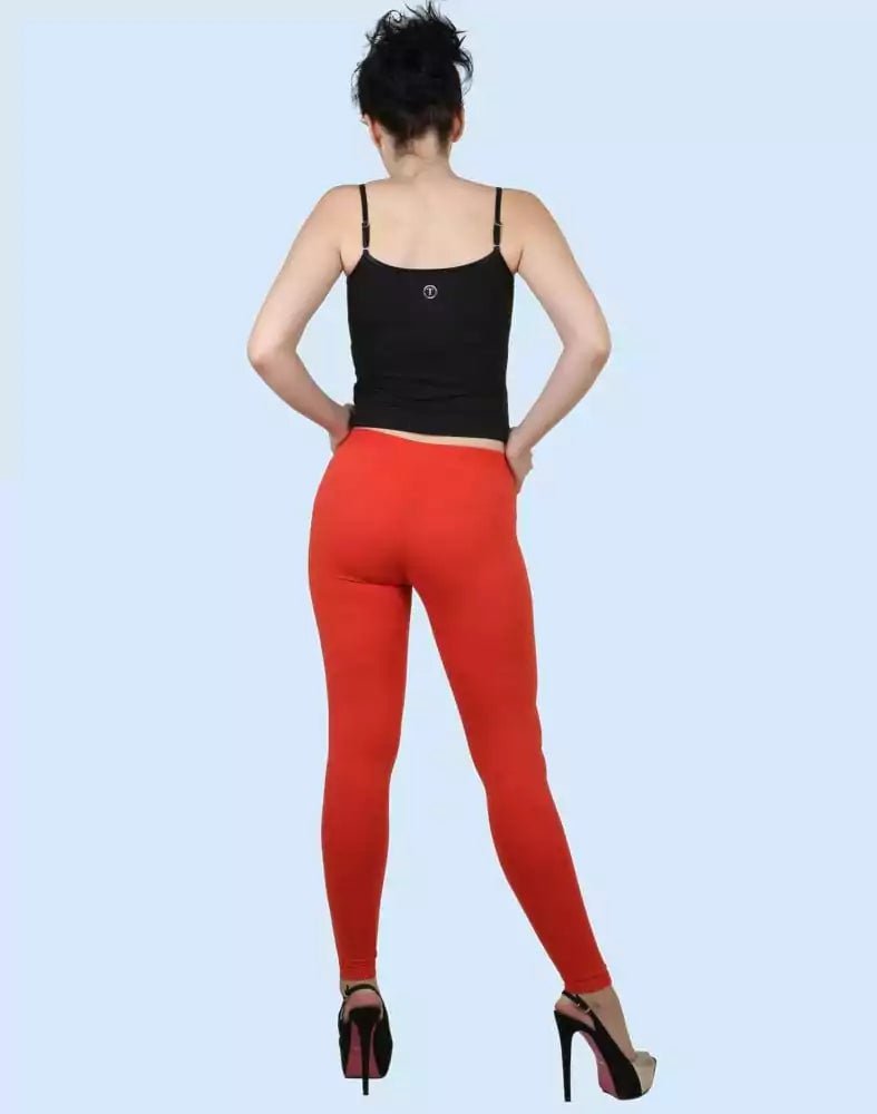 Image of Twin Birds Coral Flame Cotton Lycra Pencil Cut Women Legging - South India Shopping Mall