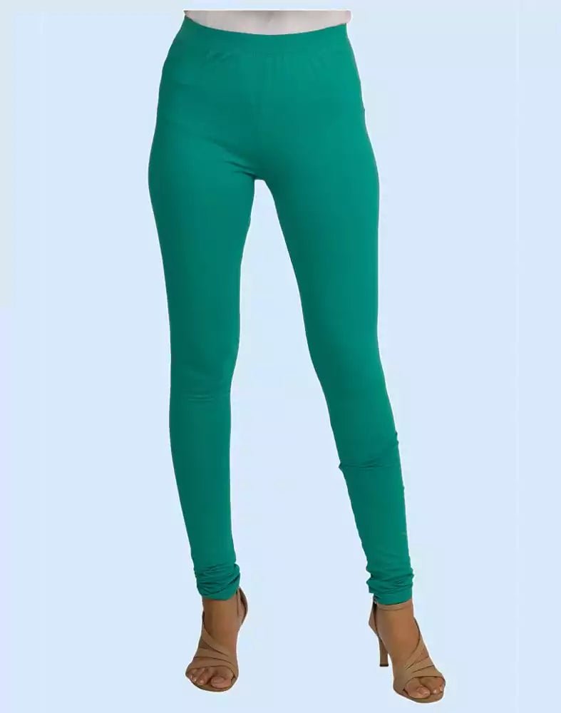Image of Twin Birds Emerald Lexus Cotton Lycra Pencil Cut Women Legging - South India Shopping Mall