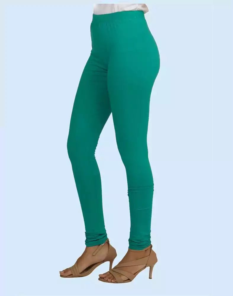 Image of Twin Birds Emerald Lexus Cotton Lycra Pencil Cut Women Legging - South India Shopping Mall