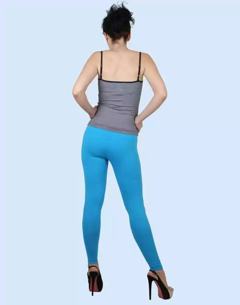 Image of Twin Birds Grand Torquise Cotton Lycra Pencil Cut Women Legging - South India Shopping Mall