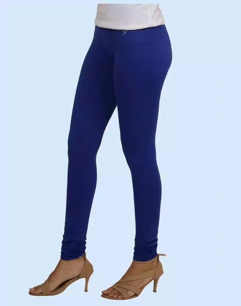 Image of Twin Birds Ink Blue Cotton Lycra Pencil Cut Women Legging - South India Shopping Mall