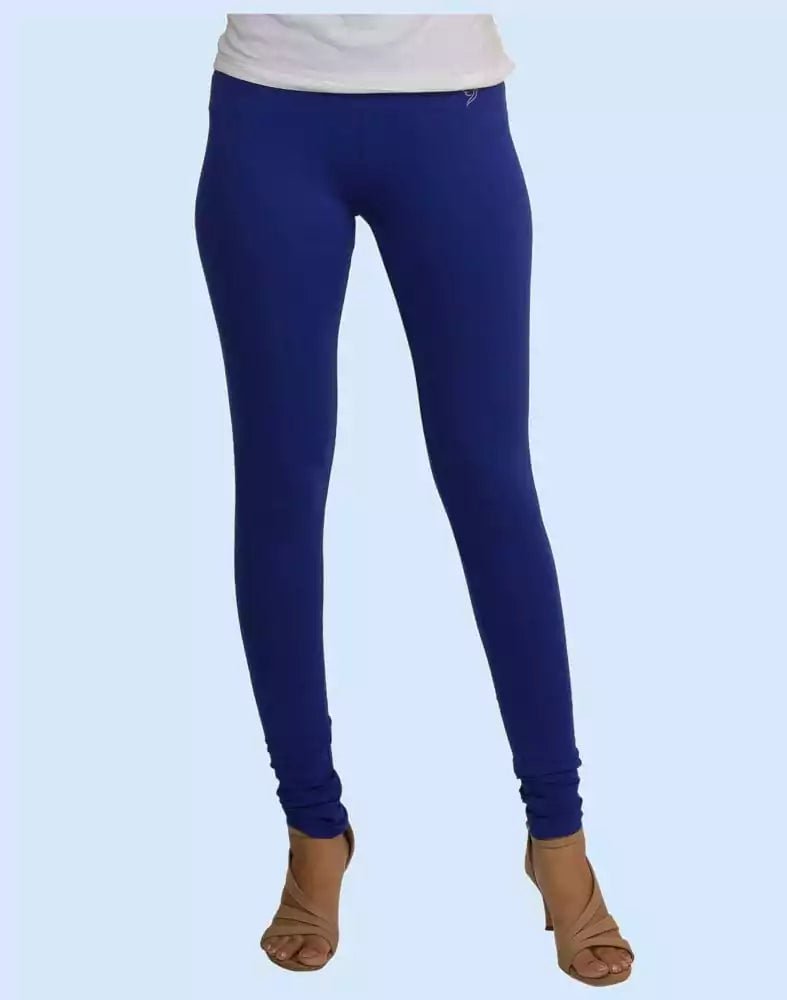 Image of Twin Birds Ink Blue Cotton Lycra Pencil Cut Women Legging - South India Shopping Mall