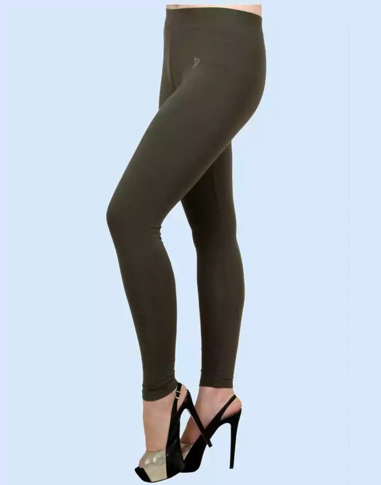 Image of Twin Birds Jungle Green Cotton Lycra Pencil Cut Women Legging - South India Shopping Mall