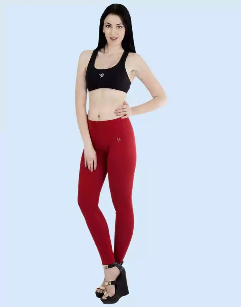 Image of Twin Birds La burgundy Cotton Lycra Pencil Cut Women Legging - South India Shopping Mall