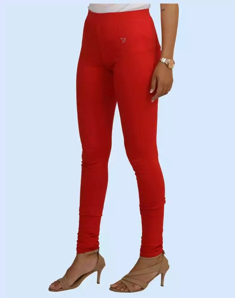 Image of Twin Birds Lipstick Cotton Lycra Pencil Cut Women Legging - South India Shopping Mall