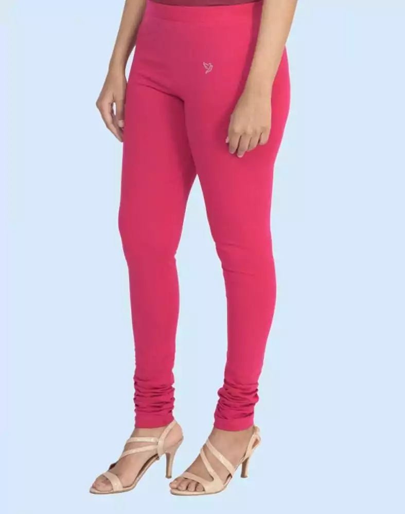 Image of Twin Birds Pink paradise Cotton Lycra Pencil Cut Women Legging - South India Shopping Mall
