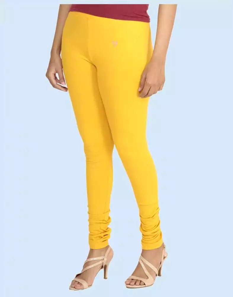 Image of Twin Birds Sweet Corn Cotton Lycra Pencil Cut Women Legging - South India Shopping Mall