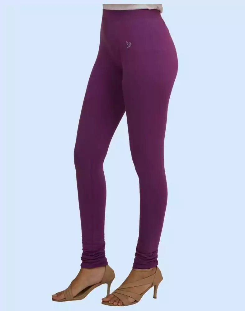 Image of Twin Birds Vapour Violet Cotton Lycra Pencil Cut Women Legging - South India Shopping Mall
