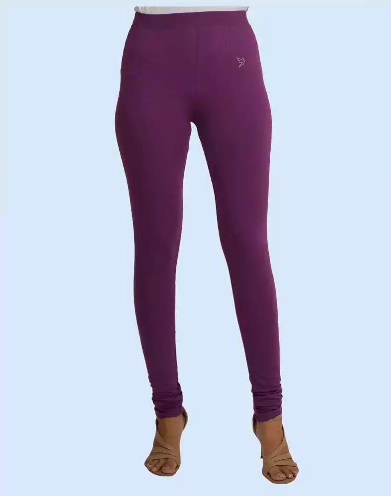 Image of Twin Birds Vapour Violet Cotton Lycra Pencil Cut Women Legging - South India Shopping Mall