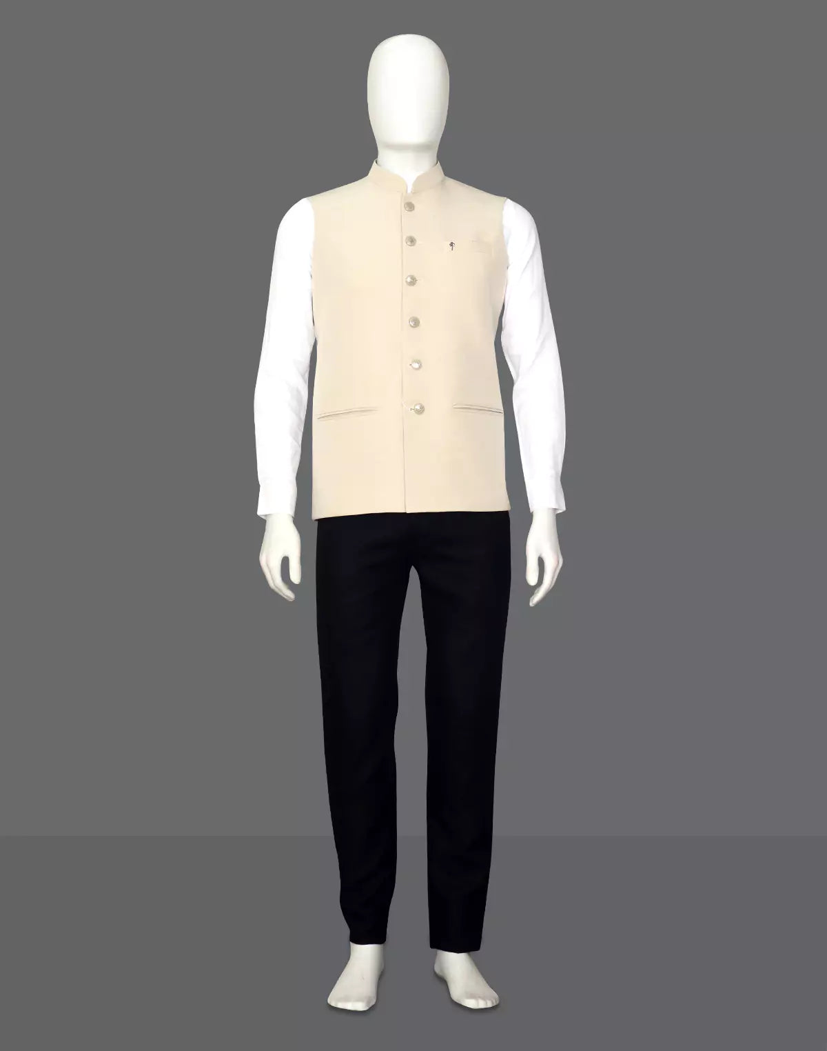 Image of Pista Colour Textured Polynsic Waistcoat