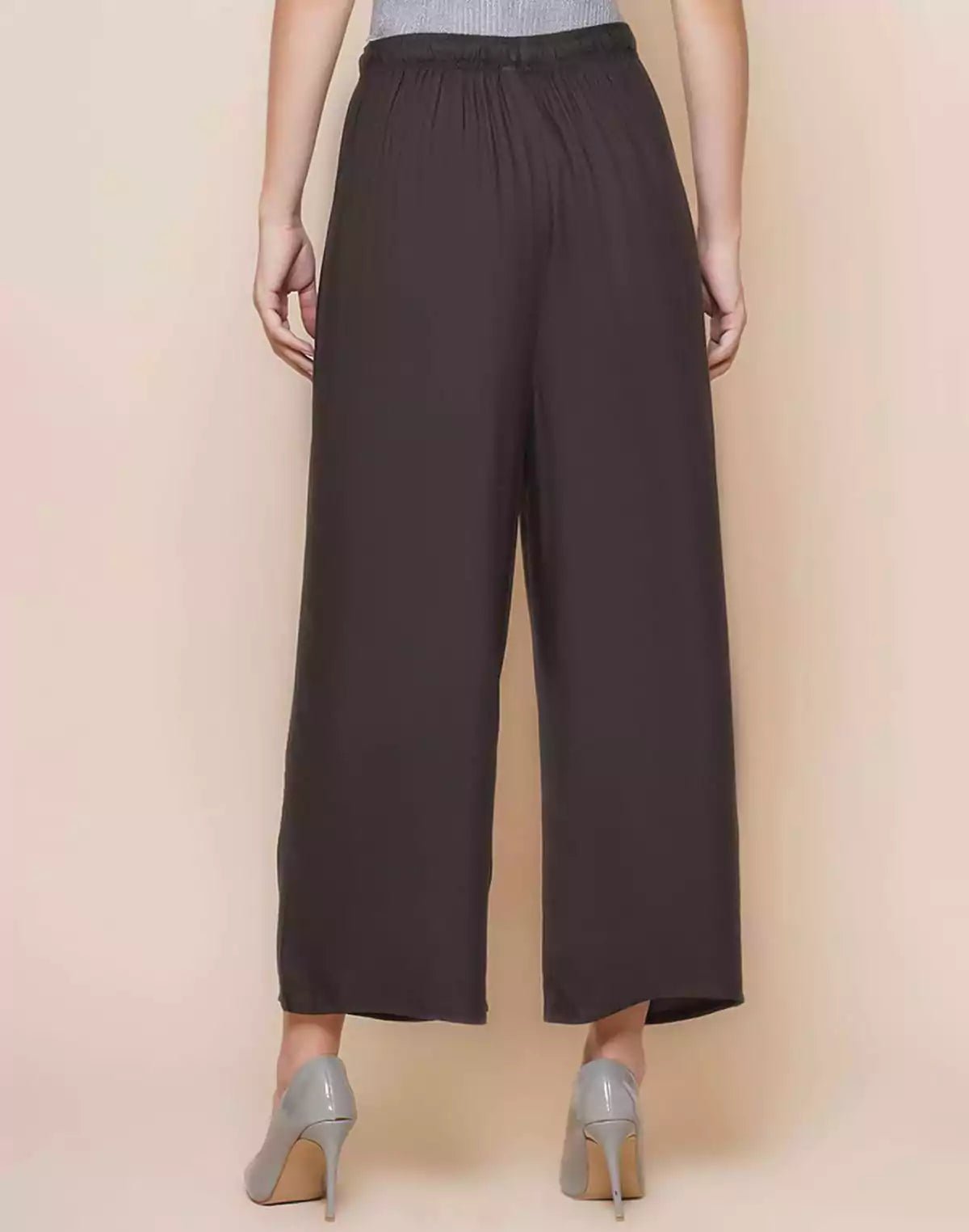Image of Viscose Rayon Brown Coloured Plazzo Pant - South India Shopping Mall