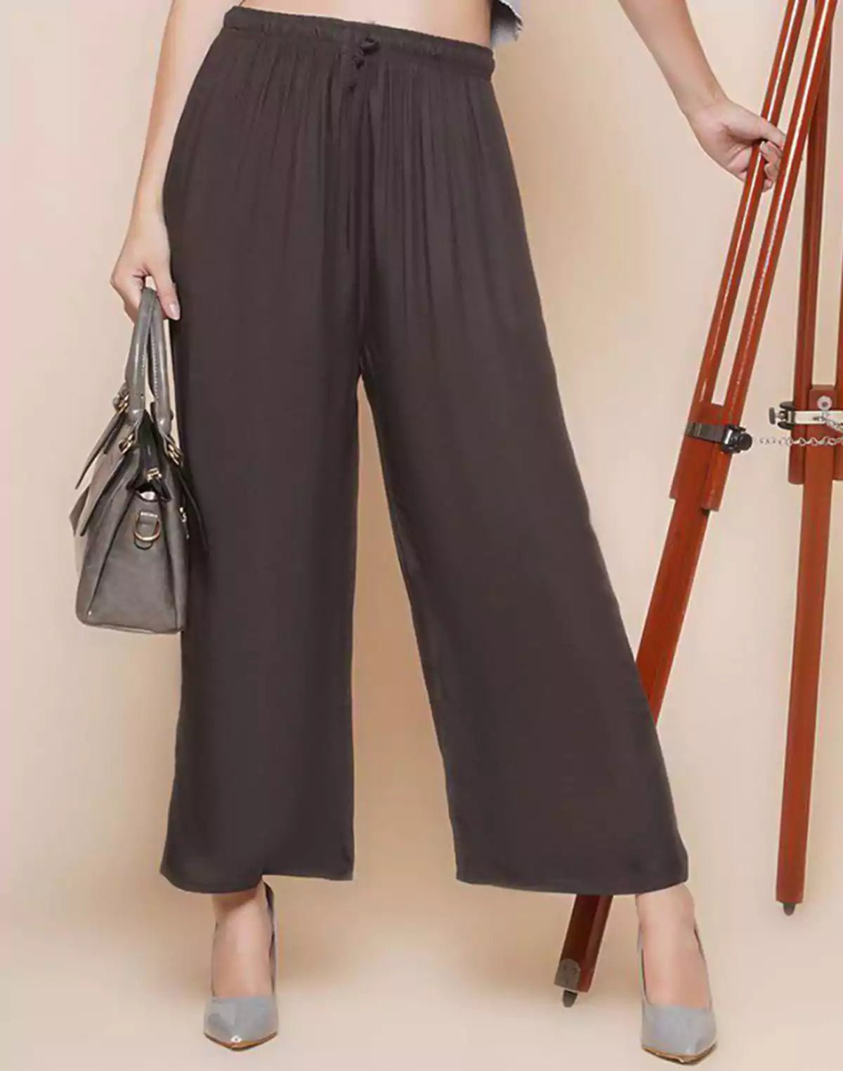 Image of Viscose Rayon Brown Coloured Plazzo Pant - South India Shopping Mall