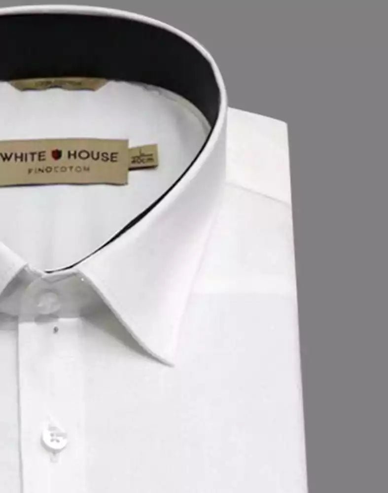 Image of White Colour Plain Pure Cotton Shirt - South India Shopping Mall