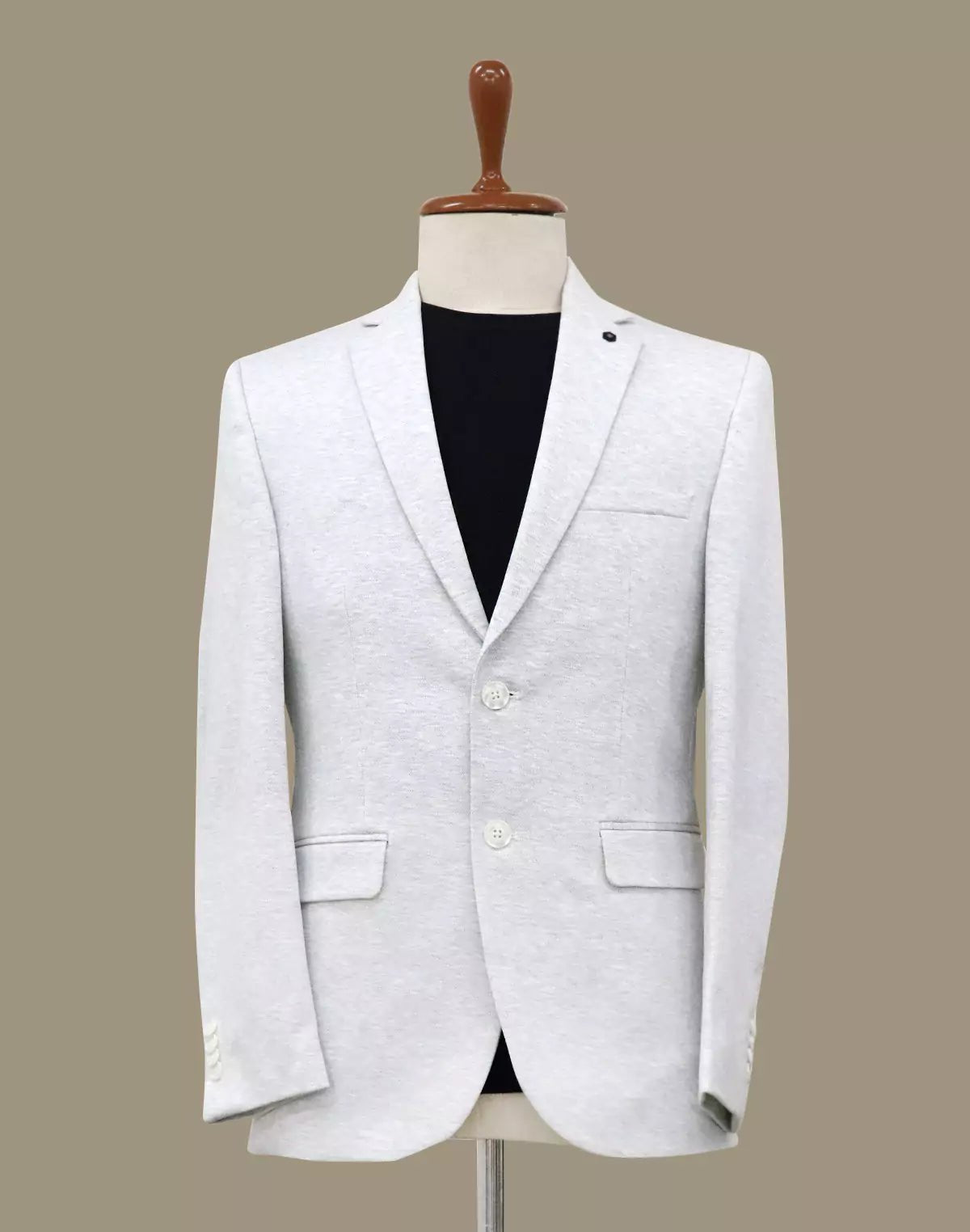 Image of White Plain Cotton with Lycra Blazer - South India Shopping Mall