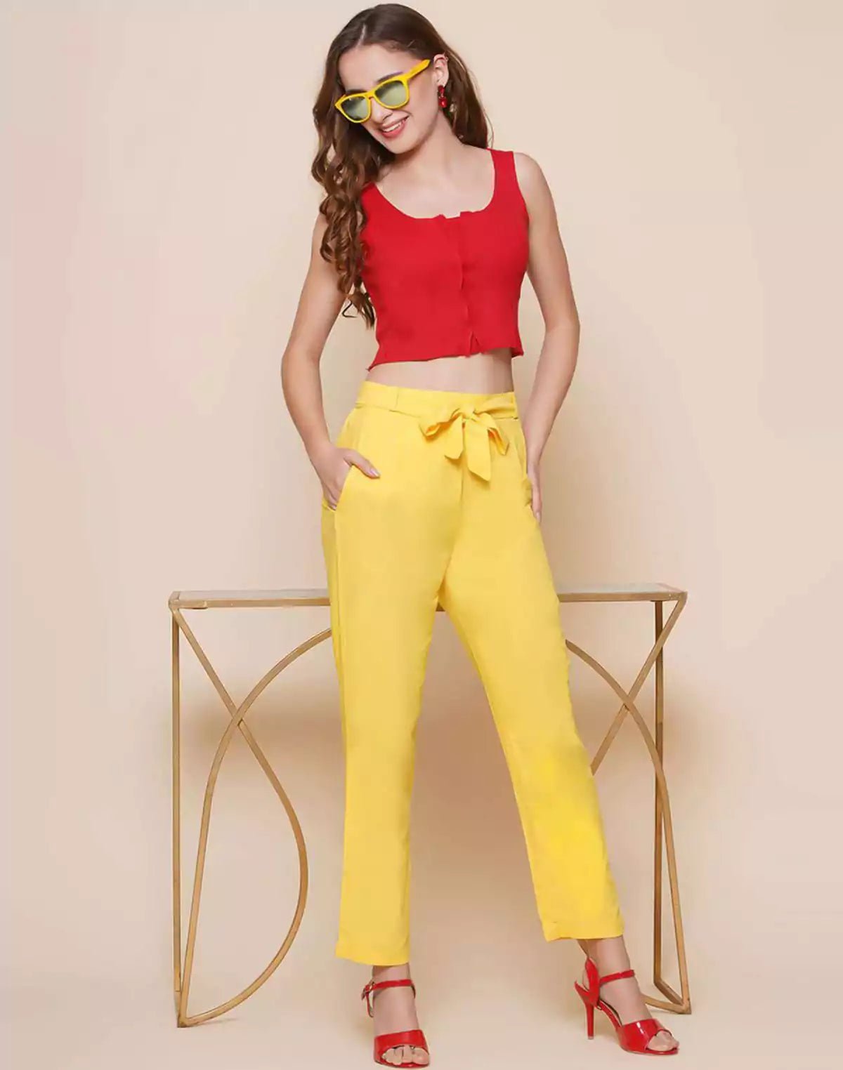 Image of Yellow Coloured Rayon Pany - South India Shopping Mall